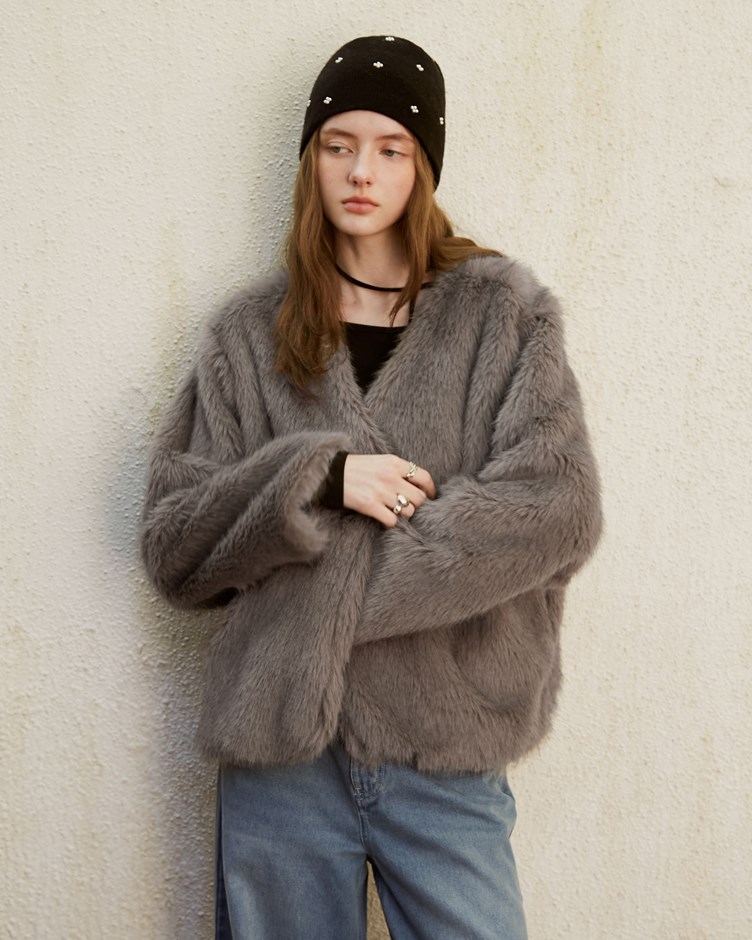 質感毛毛罩衫外套