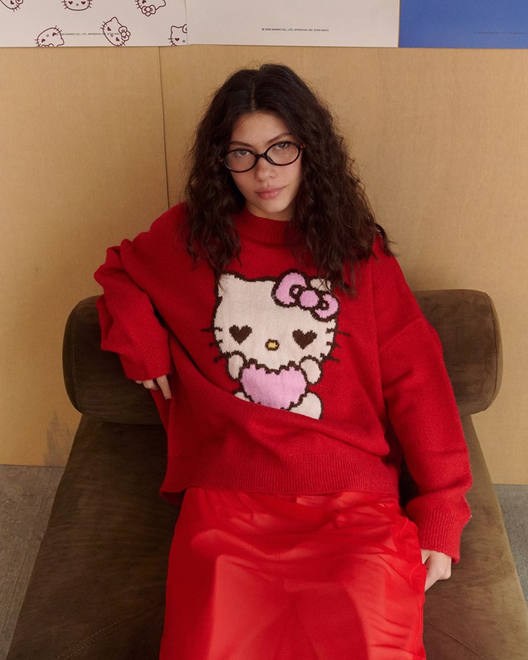 HELLO KITTY愛心造型針織上衣