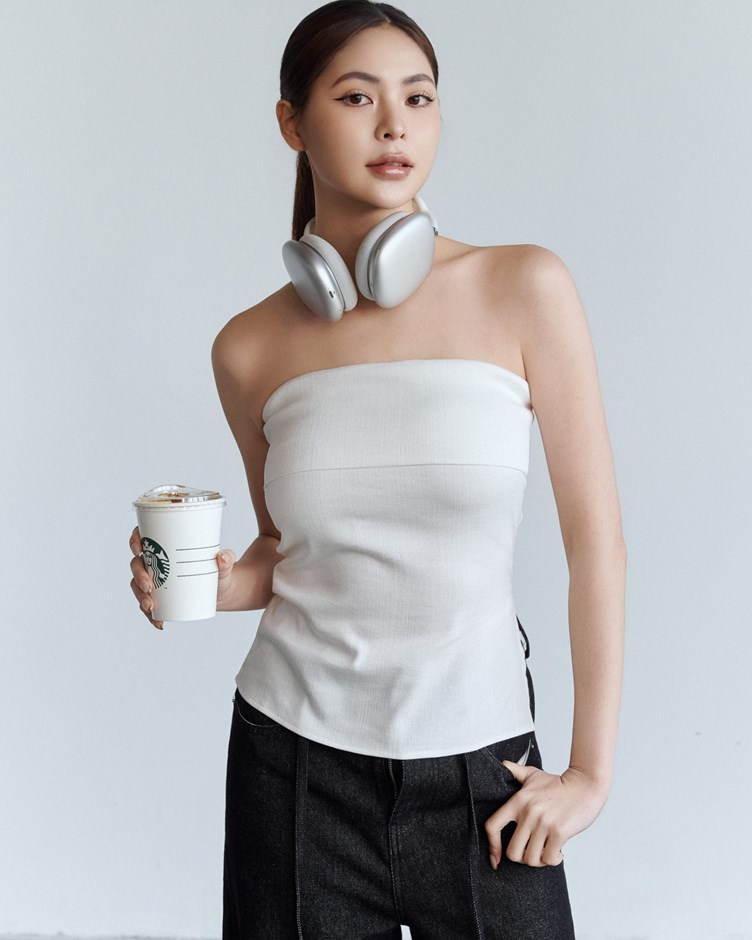 質感麻料側開衩平口上衣