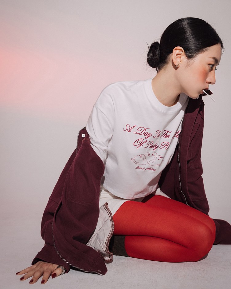 MIT 舒適標語刺繡TEE