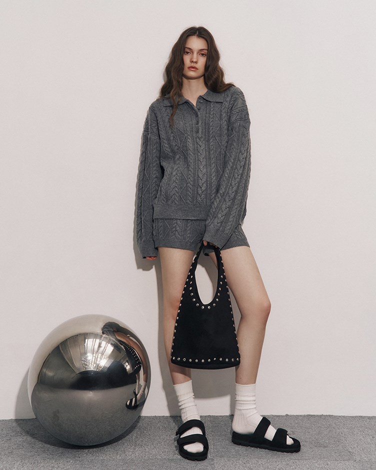 麻花開釦針織毛衣(ME.)