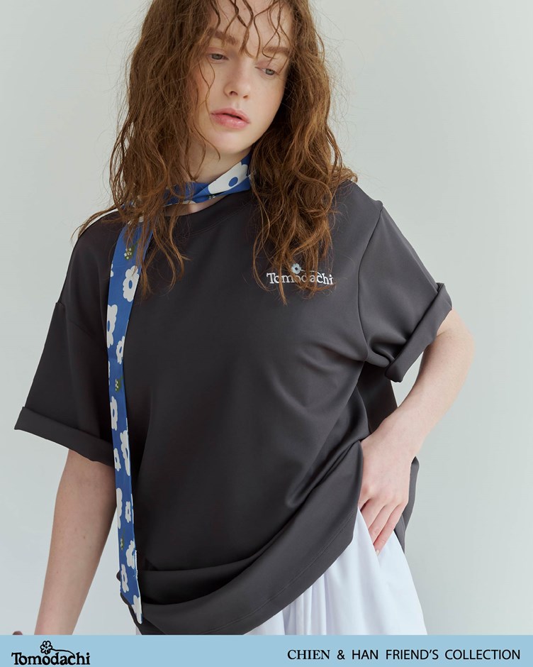 Tomodachi果凍感刺繡寬鬆TEE(unisex)(阿翰聯名款)