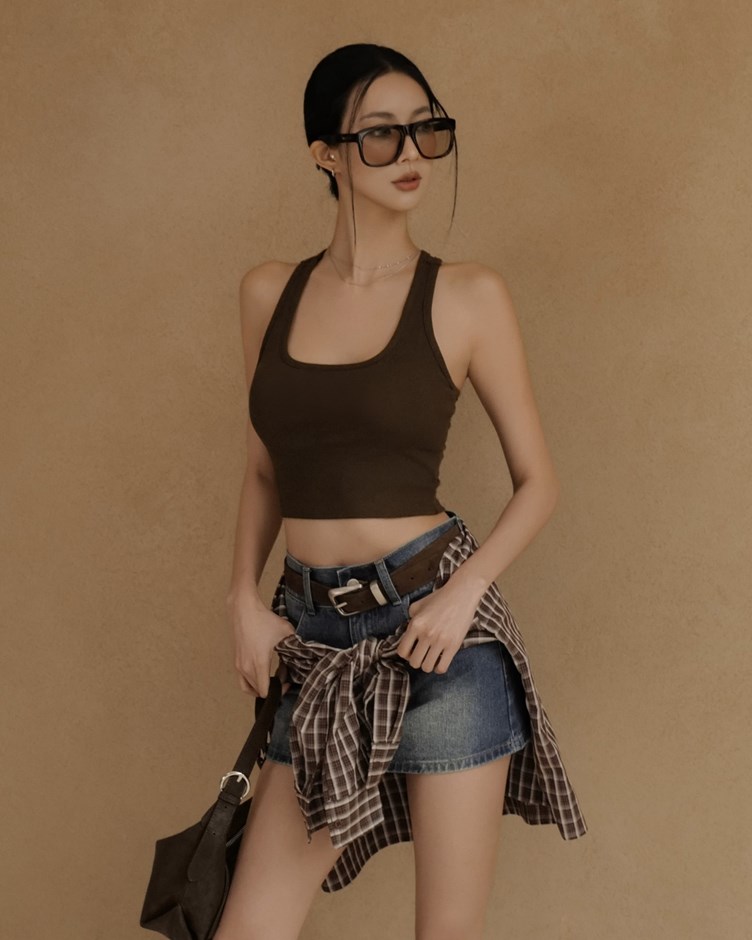 挖肩羅紋棉質BRATOP