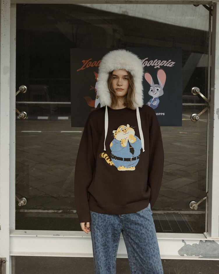 動物方城市2系列 人物刺繡針織毛衣