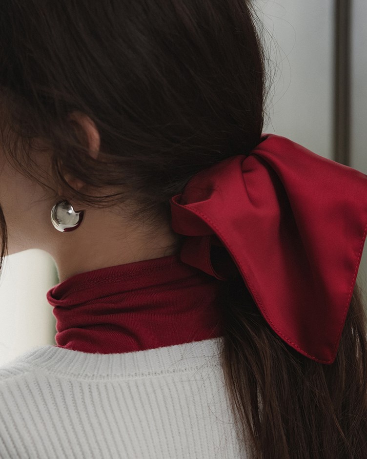 （預購2月中出貨）品牌LOGO四角緞面髮圈