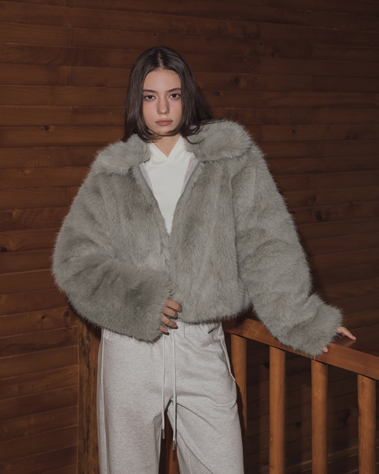 毛毛皮草短版外套(22)