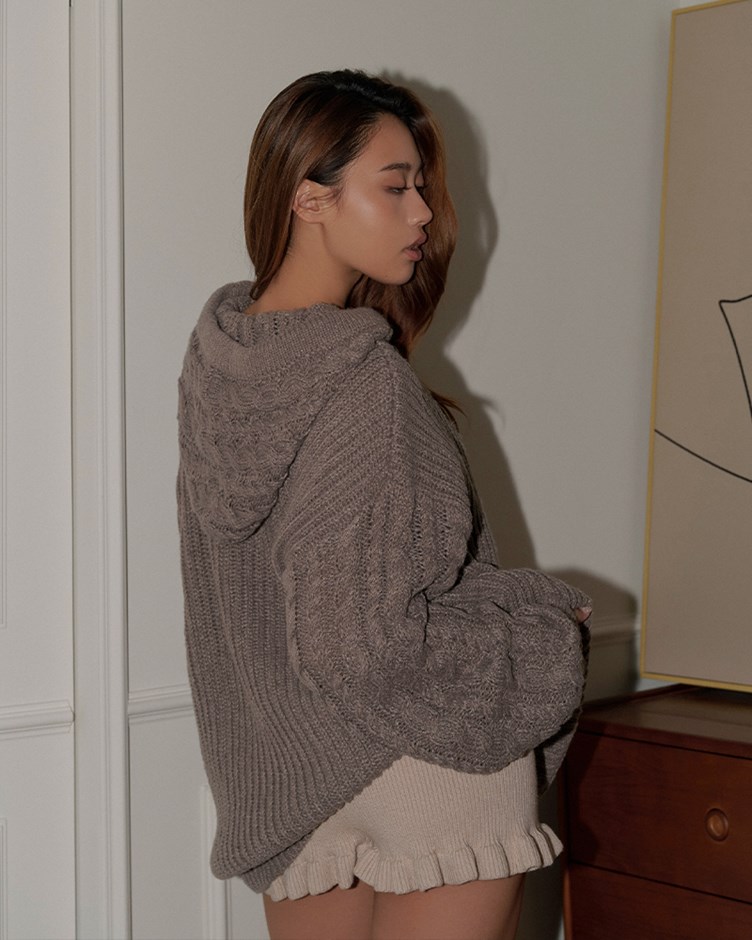 OVERSIZED連帽針織上衣