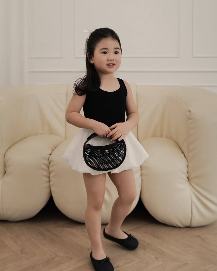 法式拼接澎澎短洋(KID)