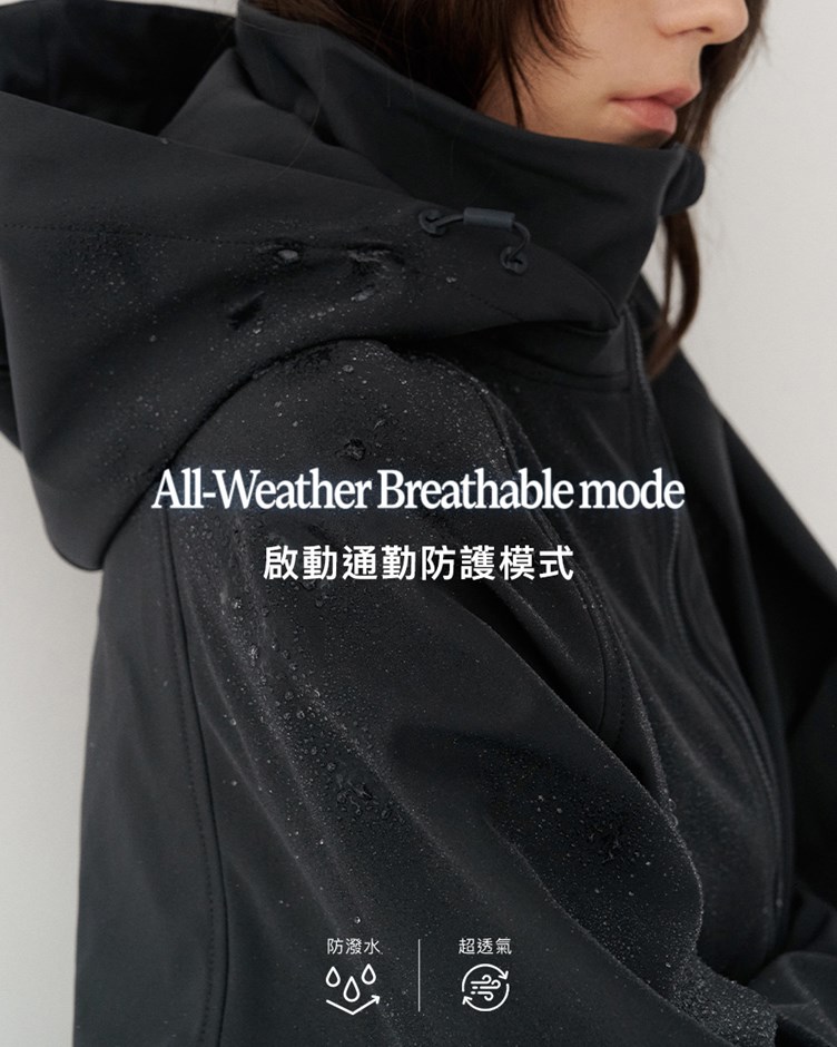 品牌LOGO防風雨可拆連帽外套