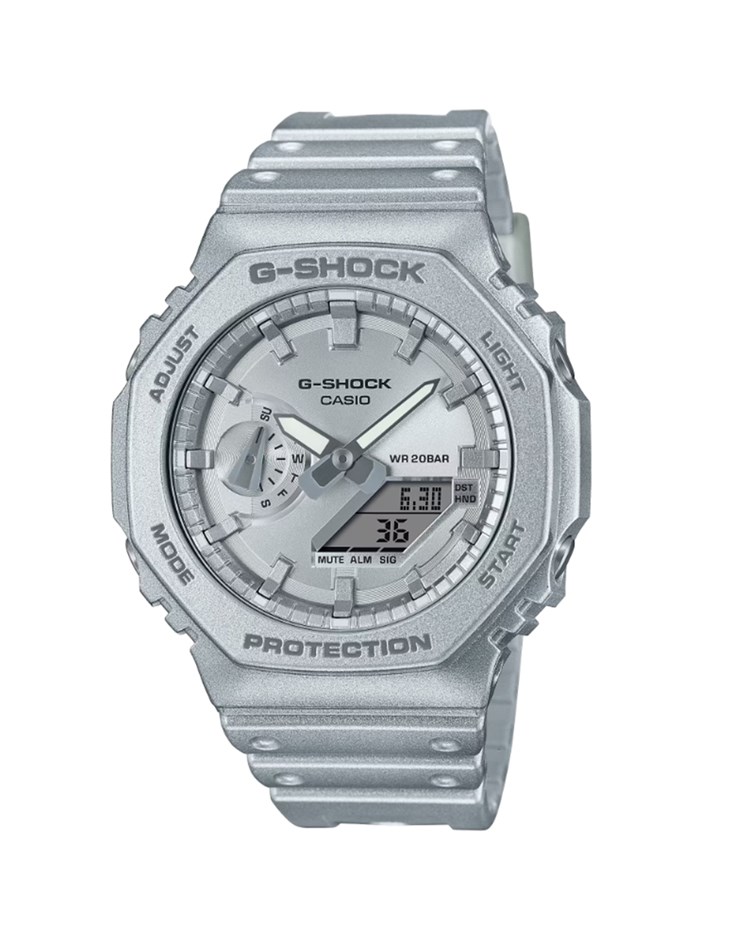 G-SHOCK銀色金屬 未來感 八角形錶殼_GA-2100FF-8A_45.4mm