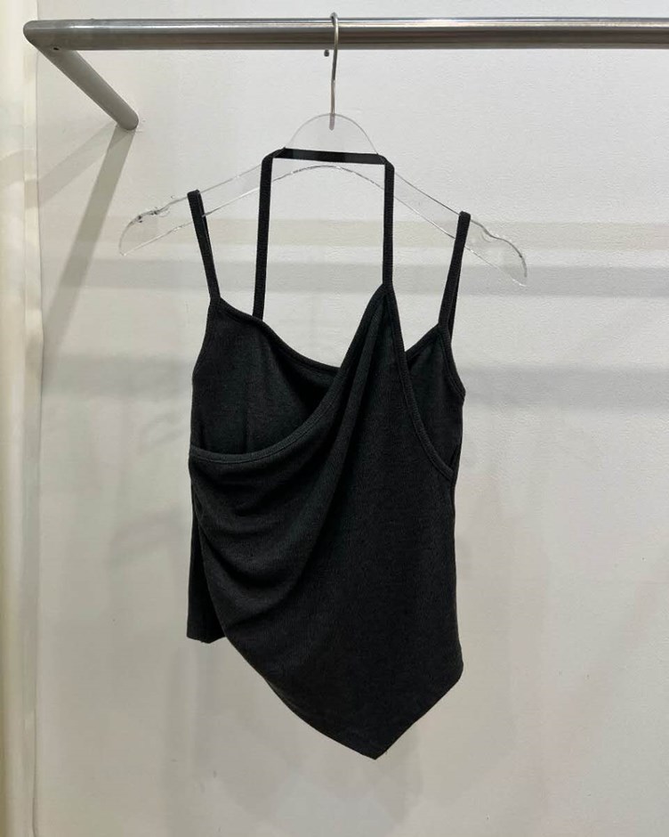 不規則剪裁細肩BRA TOP背心