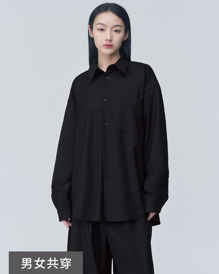 中性西裝料抗皺襯衫