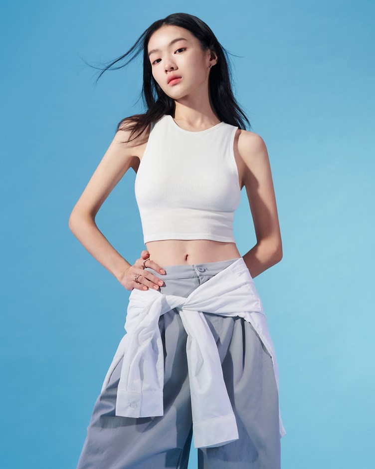 寬肩親膚羅紋bra top（空氣感美胸背心）