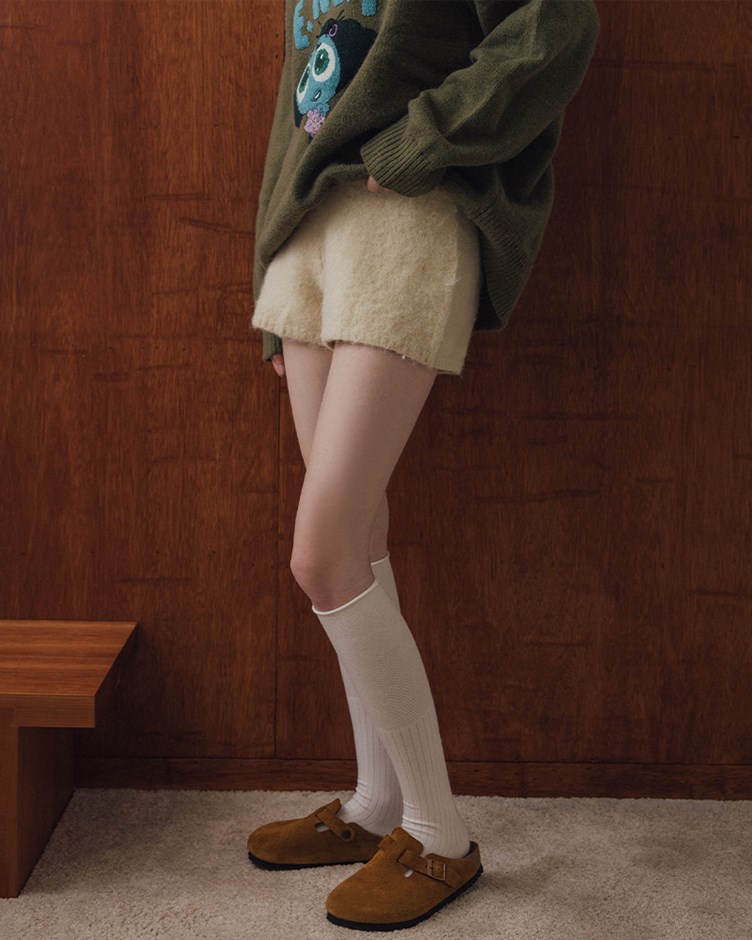 羊毛感針織短褲