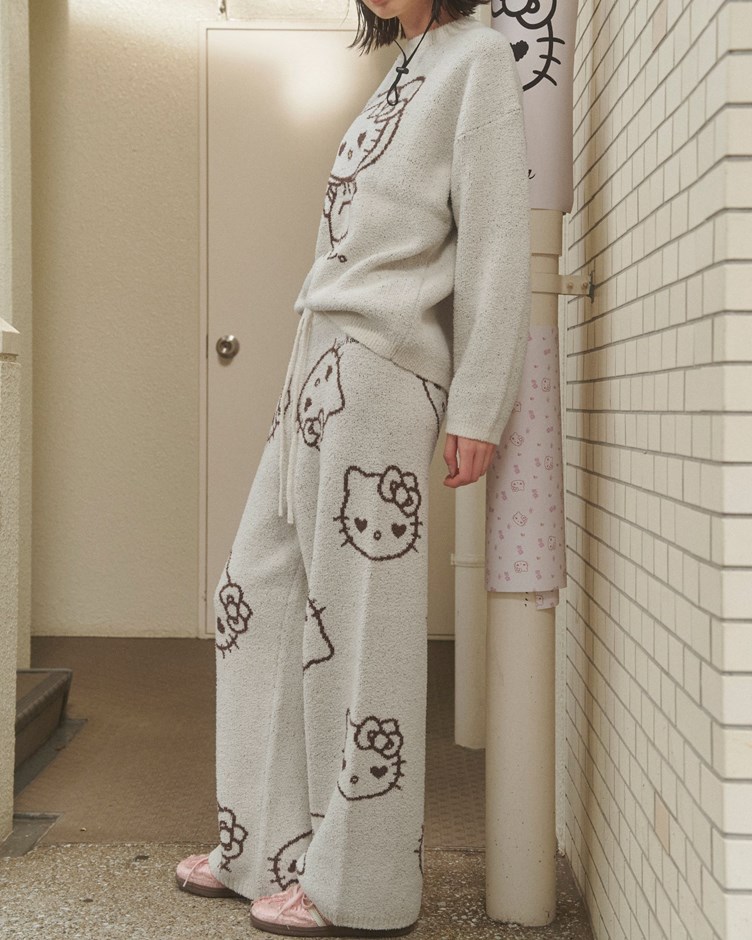 HELLO KITTY 珊瑚絨綁帶長褲