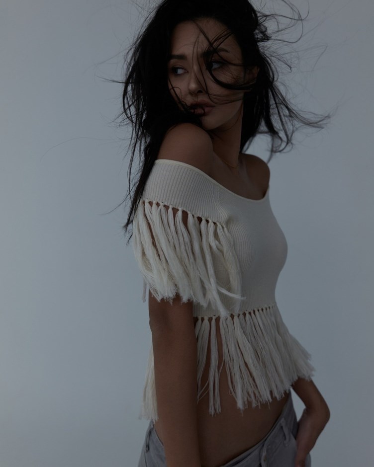 Fringe Drop Shoulder Top