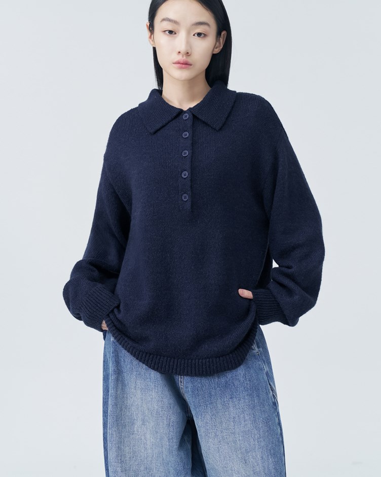 軟毛絨針織POLO衫