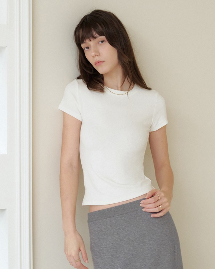 柔軟竹節棉短袖上衣