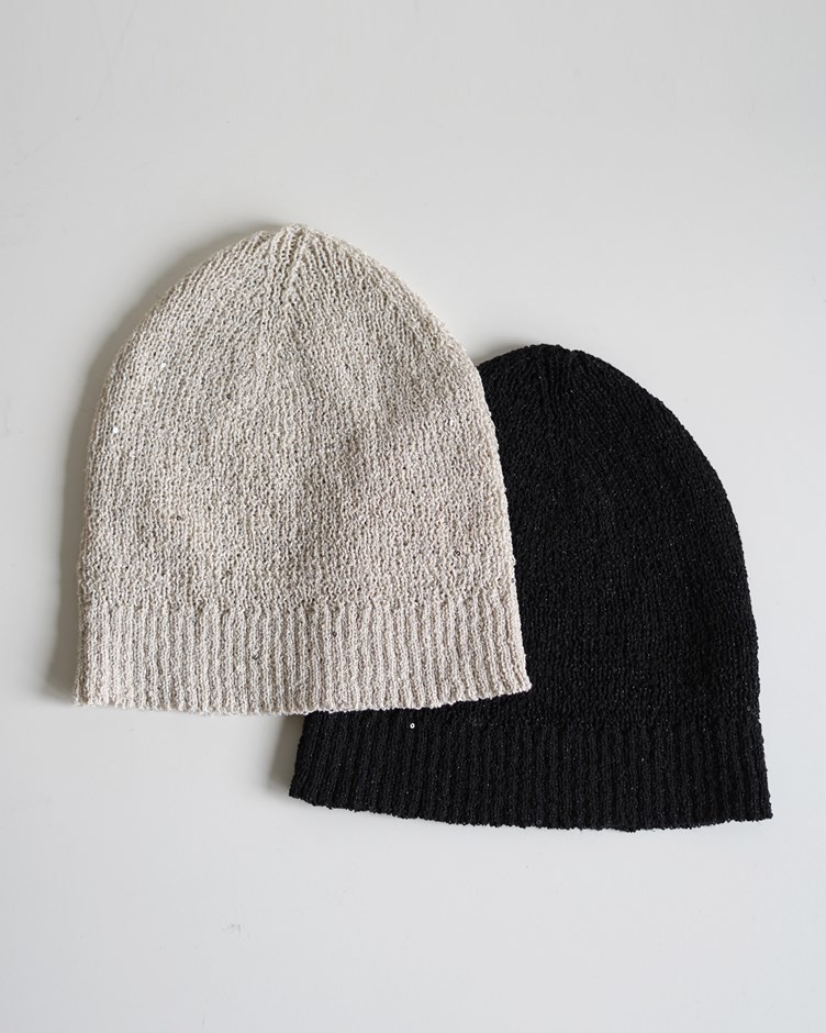 細閃亮片針織毛帽