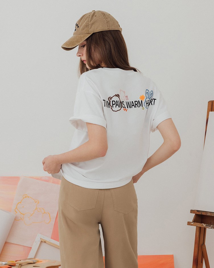 Bobby&Bella毛巾繡Oversize TEE