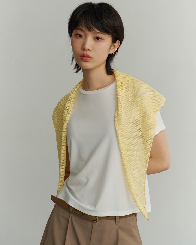 鏤空織紋三角領巾