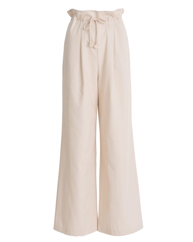 drawstring wide-leg trousers