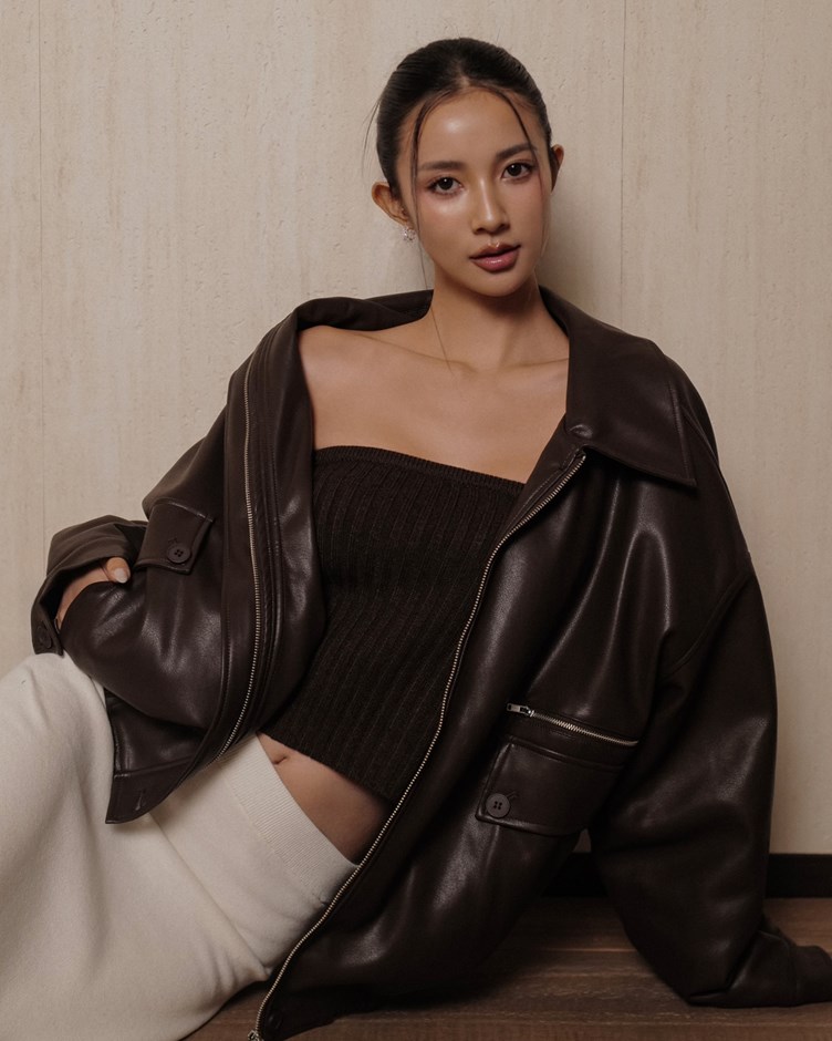 多口袋厚鋪棉皮外套