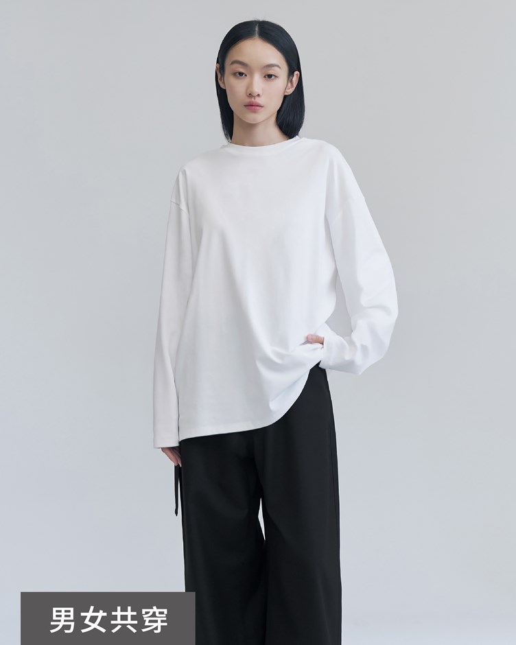 中性柔棉長袖TEE