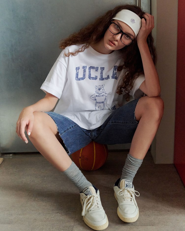 UCLA小熊破壞感標語寬鬆TEE