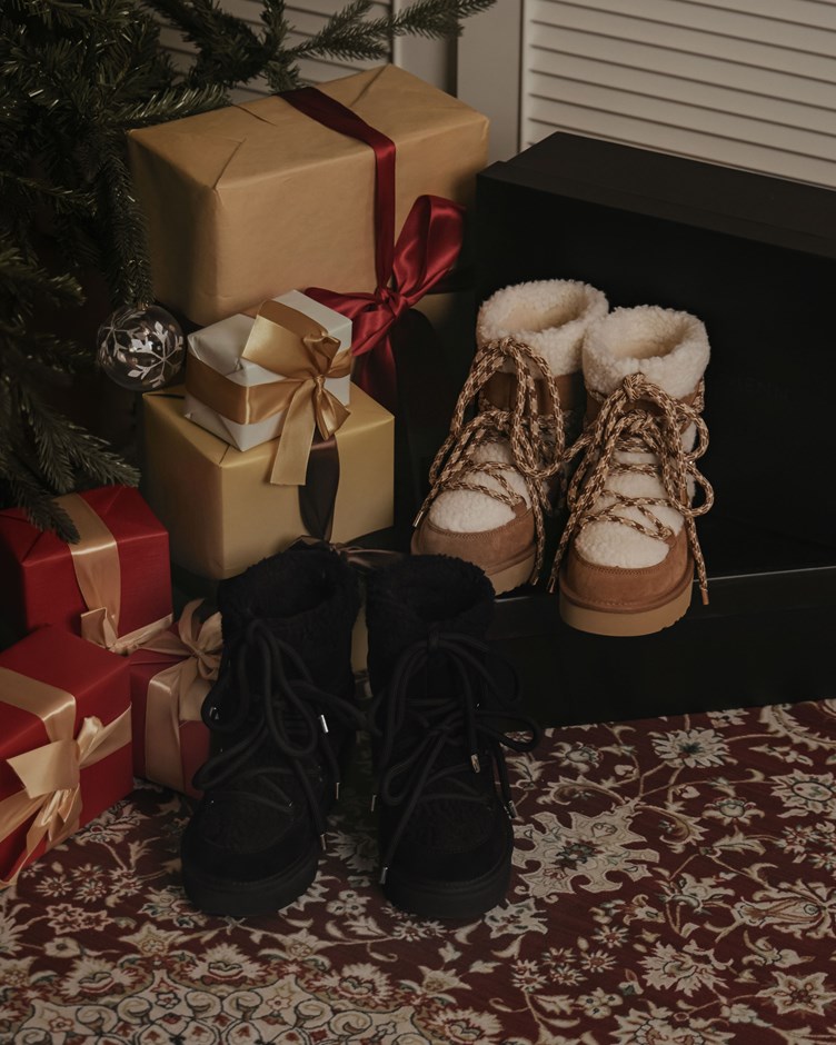 綁帶厚底雪地靴