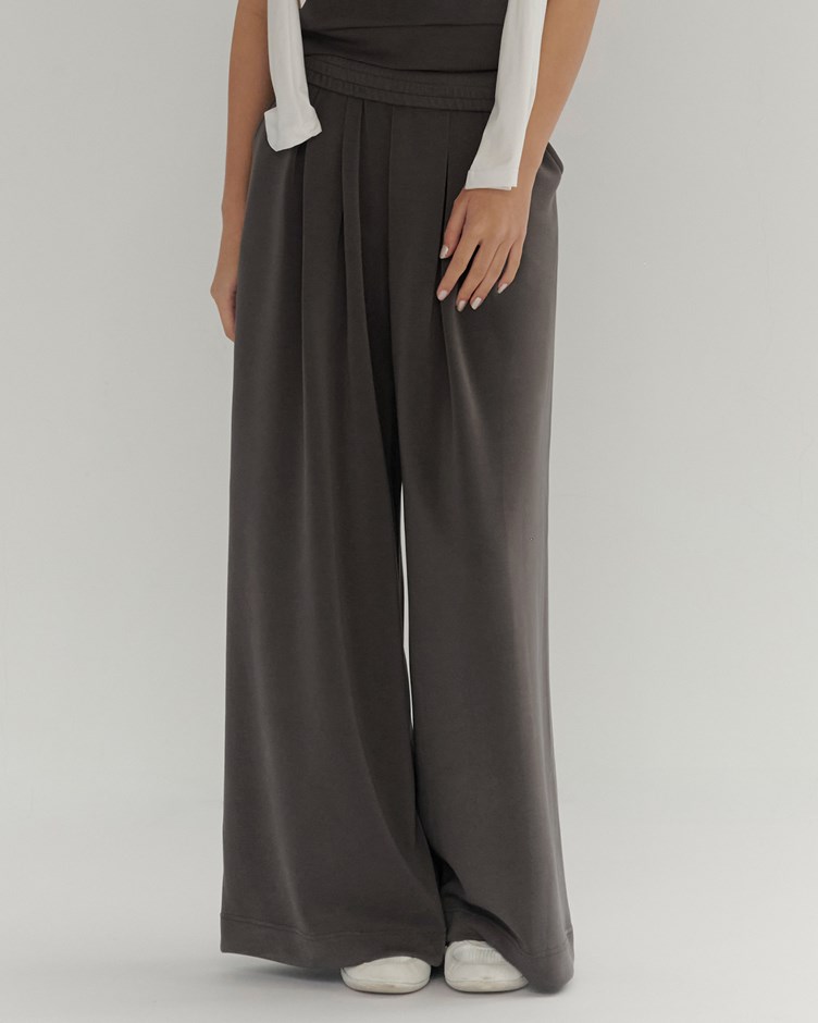 漂浮棉 – 收小腹寬版腰頭舒適闊腿長褲