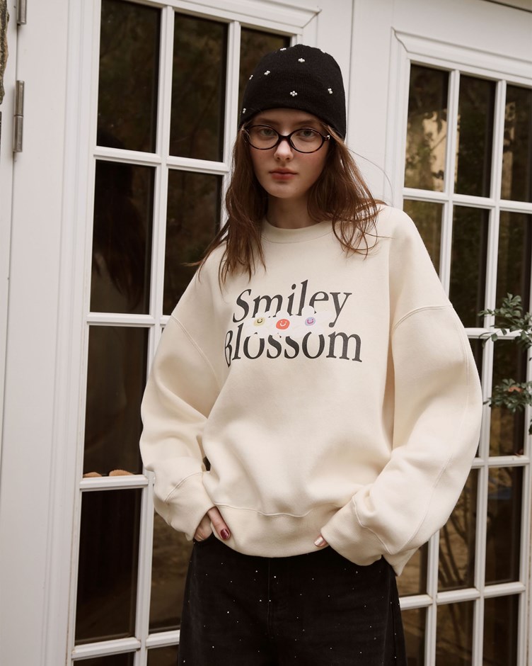 MIT微笑花朵內刷毛大學TEE