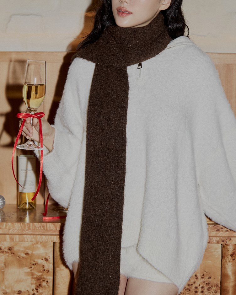 細閃流蘇針織圍巾