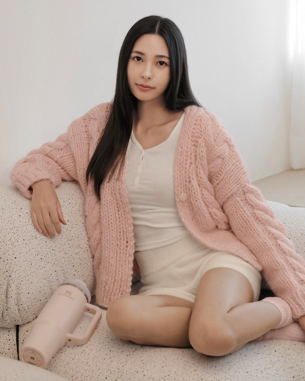 麻花粗針開釦外套