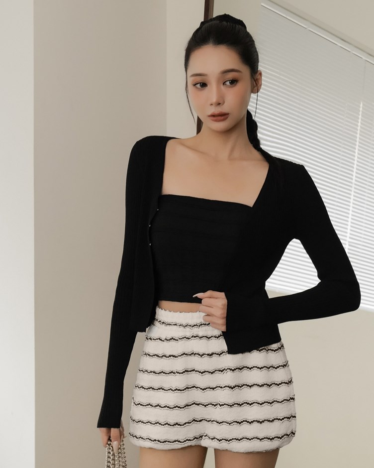 V領鉤釦針織開衫