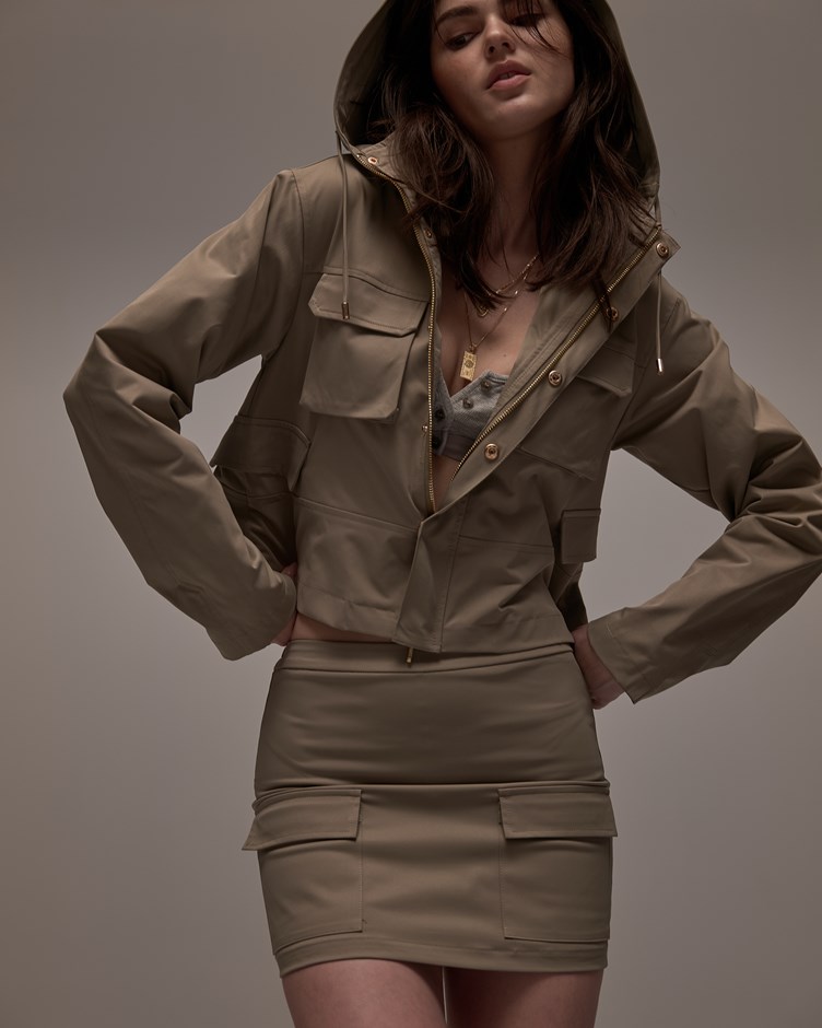 機能性口袋棉質短版夾克