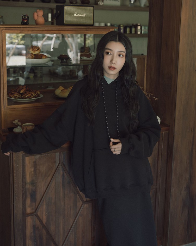 PROJECT.M 慵懶寬鬆內刷毛連帽上衣