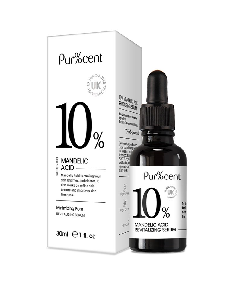 PUR%CENT 10%杏仁酸煥顏精華30ml (效期2027/04月 公司貨)