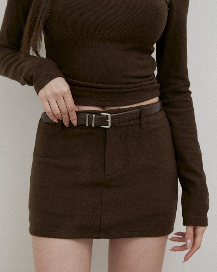 磨毛蓄熱鉤釦短裙