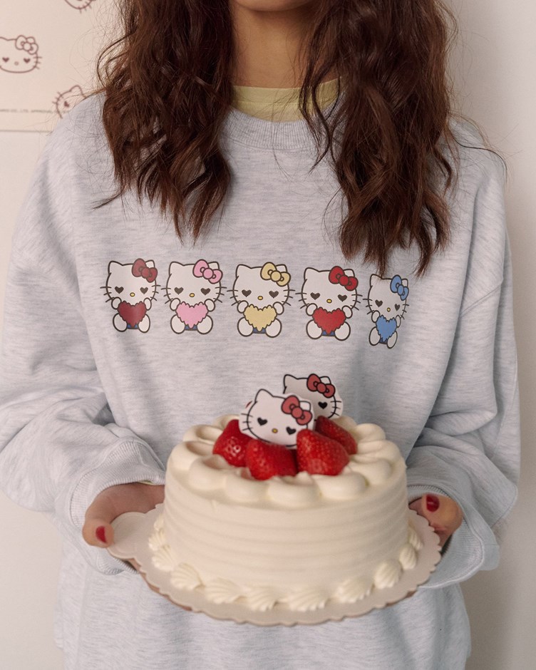 HELLO KITTY 愛心人物們大學TEE