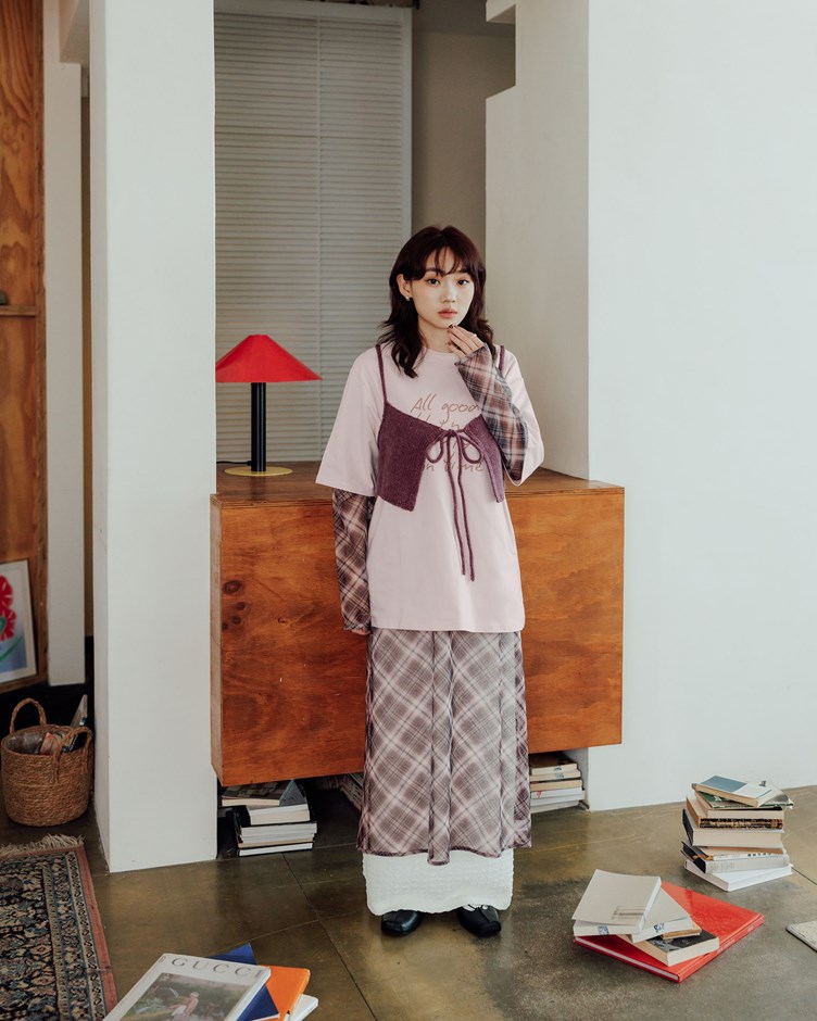 後綁帶短版針織背心