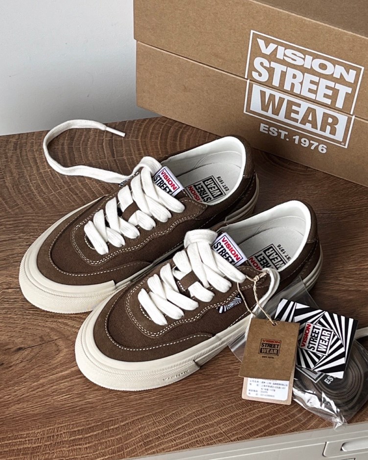 Vision Street Wear FLAT-TOP 復古街頭滑板鞋 棕