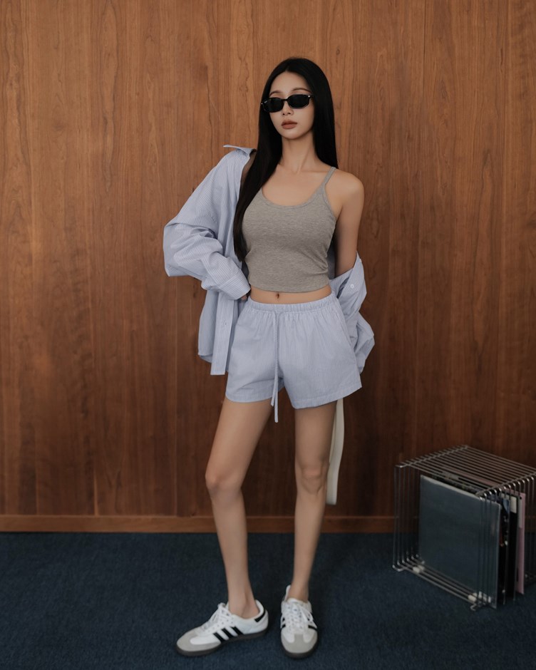 抽繩鬆緊口袋短褲