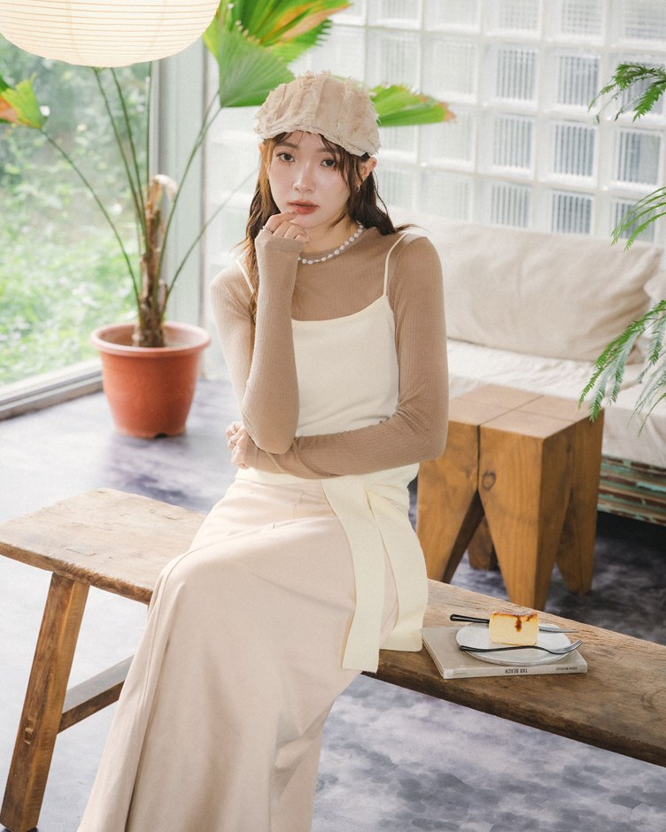 綁帶造型針織背心