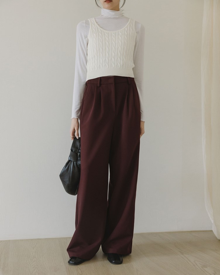 率性打摺西裝長褲