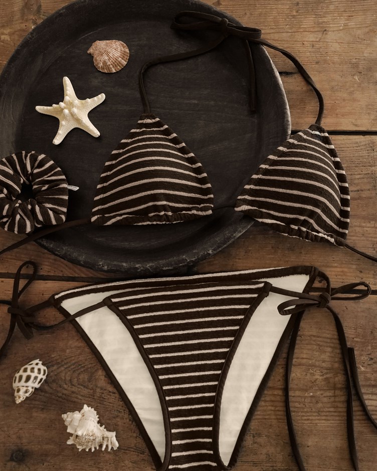 條紋彈力圈圈布BIKINI