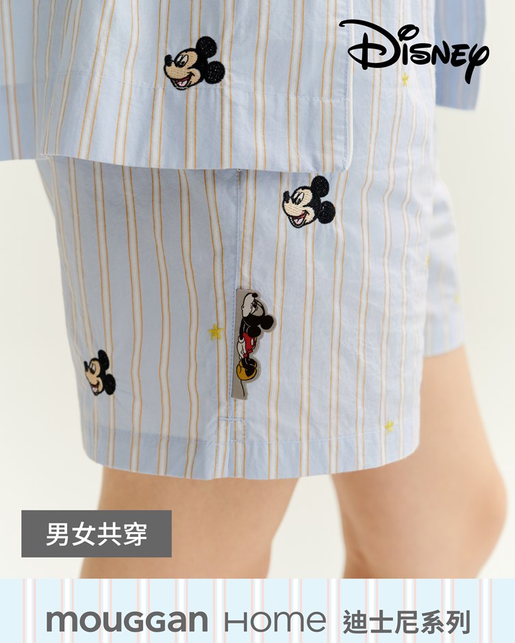 DISNEY米奇系列中性條紋短褲