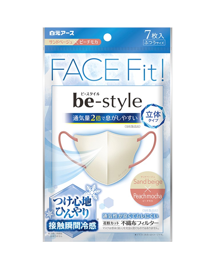 be-style 小顏立體防脫妝口罩7入/涼感粉
