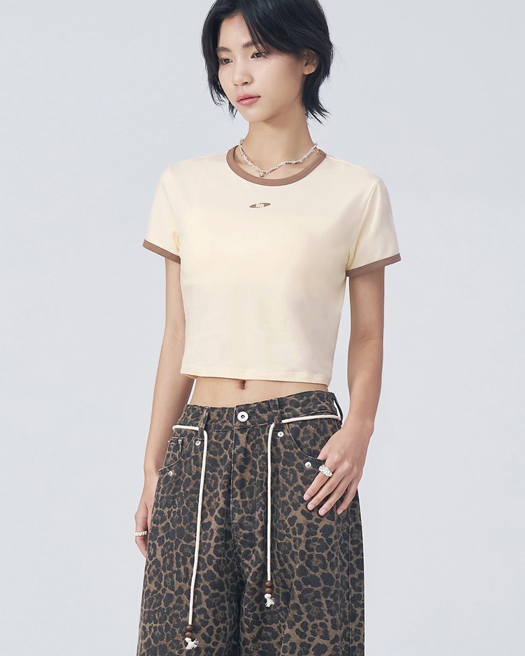 拼色短版 LOGO TEE