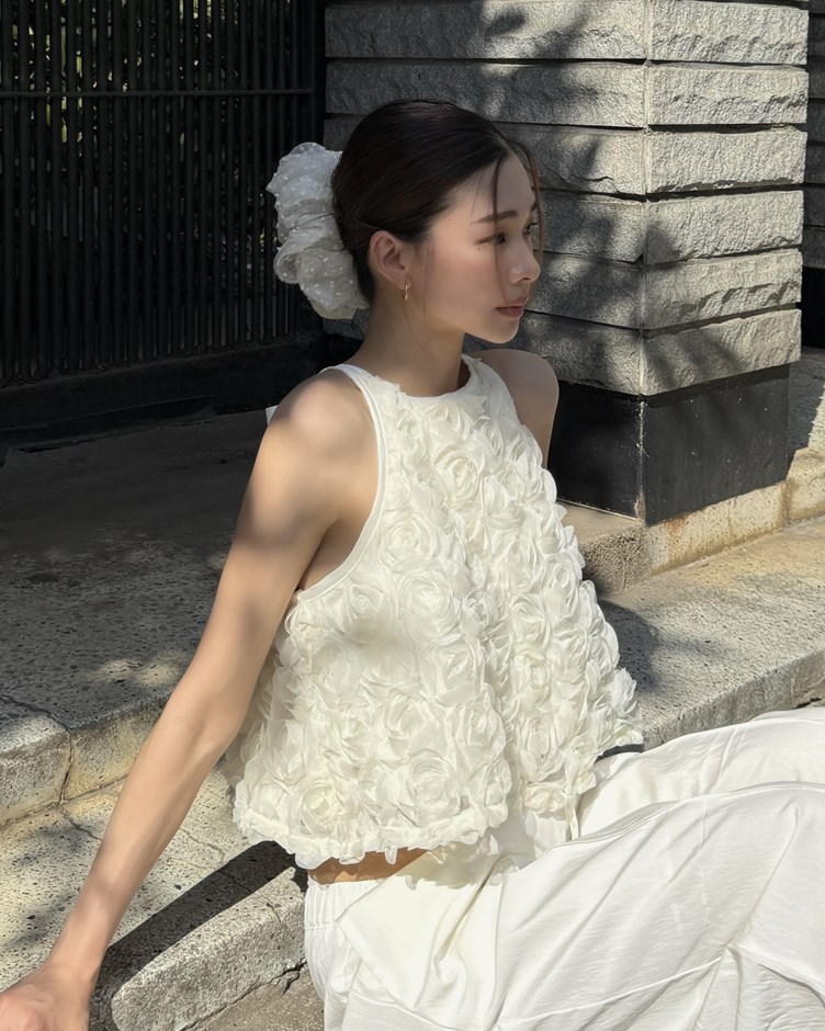 甜心玫瑰後綁帶背心